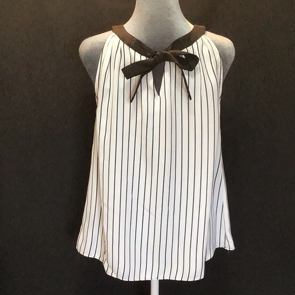 💕NWT💕 Worthington black& white striped halter top size Medium - Picture 3 of 5
